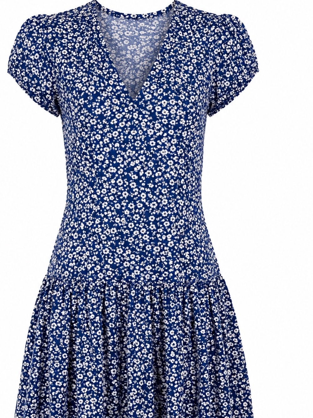 Miami Blue and White Floral Mini Dress